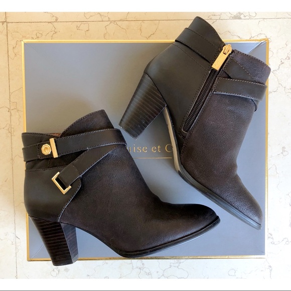 Louise et Cie Lo Ranier Brown Truffle Leather Heeled Booties/ Ankle Boots - Picture 3 of 17